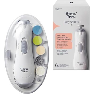 Tommee Tippee Elektrische nagelvijl voor baby's, werkt op batterijen, voor kinderen in de onderste leeftijd, met LED verlichting en zes beeldkoppen voor baby's en volwassenen 423772 Tommee Tippee Elektrische nagelvijl voor baby's, werkt op batterijen, voor kinderen in de onderste leeftijd, met LED verlichting en zes beeldkoppen voor baby's en volwassenen 423772