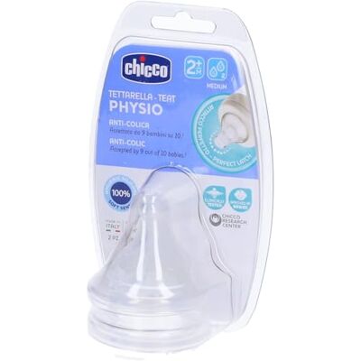 Chicco Fysiologische zuiger tegen koliek, siliconen, gemiddelde doorstroming, 2 stuks, 2 stuks Chicco Fysiologische zuiger tegen koliek, siliconen, gemiddelde doorstroming, 2 stuks, 2 stuks