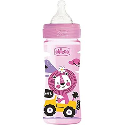 Chicco Anti-koliek zuigfles, zachte siliconen speen met soft sense-afwerking, met anti-leek dop, vanaf 2 maanden 250 ml roze Chicco Anti-koliek zuigfles, zachte siliconen speen met soft sense-afwerking, met anti-leek dop, vanaf 2 maanden 250 ml roze