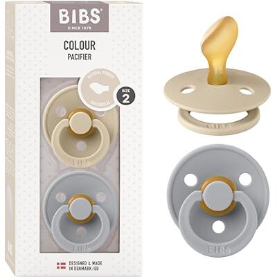 Bibs Colour Fopspeen 6-18 maanden, set van 2, anatomisch, vanille/cloud Natuurlijk rubberlatex, maat 2, BPA-vrij, gemaakt in Denemarken, hoge zuigacceptatie Bibs Colour Fopspeen 6-18 maanden, set van 2, anatomisch, vanille/cloud Natuurlijk rubberlatex, maat 2, BPA-vrij, gemaakt in Denemarken, hoge zuigacceptatie