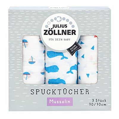 Julius Zöllner Verpakking met 3 doeken, 70 x 70 cm, blauwe walvis. Julius Zöllner Verpakking met 3 doeken, 70 x 70 cm, blauwe walvis.