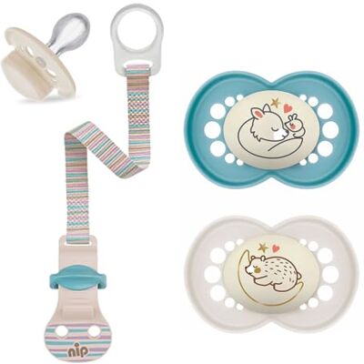 MAM Skin Soft siliconen fopspeen set van 2 6-16 maanden neutraal met gesteriliseerde transportbox en NIP fopspeenclip MAM Skin Soft siliconen fopspeen set van 2 6-16 maanden neutraal met gesteriliseerde transportbox en NIP fopspeenclip