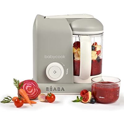 Béaba , Babycook Solo, 4-in-1 baby robot mixer-koker, stomen, afwisselende voeding, zelfgemaakte babyvoedingspotten, grijs Béaba , Babycook Solo, 4-in-1 baby robot mixer-koker, stomen, afwisselende voeding, zelfgemaakte babyvoedingspotten, grijs