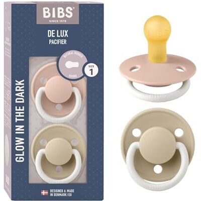 Bibs De Lux Speen verpakking van 2 stuks. BPA-vrij, Ronde speen. Natuurlijk rubberlatex, Maat 1 (0-6 maanden), Blush NIGHT / Vanilla NIGHT Bibs De Lux Speen verpakking van 2 stuks. BPA-vrij, Ronde speen. Natuurlijk rubberlatex, Maat 1 (0-6 maanden), Blush NIGHT / Vanilla NIGHT