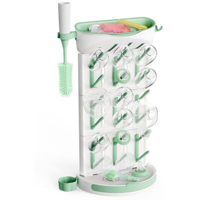 Momcozy Verticaal afdruiprek voor flessen, 18 stuks, modulair, compact Momcozy Verticaal afdruiprek voor flessen, 18 stuks, modulair, compact