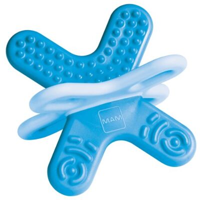 MAM Bite & Relax Phase 2 mini-bijtring, bijtring speciaal voor de kiezen, extra lichte -bijtring met 3D-vorm, bijtspeeltje baby, vanaf 4+ maanden, blauw MAM Bite & Relax Phase 2 mini-bijtring, bijtring speciaal voor de kiezen, extra lichte -bijtring met 3D-vorm, bijtspeeltje baby, vanaf 4+ maanden, blauw