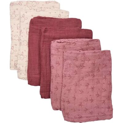 pippi Set van 6 uniseks babyluiers 65 x 65 cm pippi Set van 6 uniseks babyluiers 65 x 65 cm