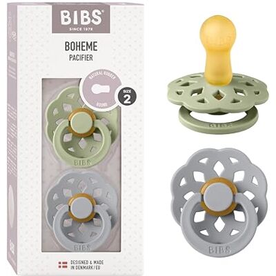 Bibs Boheme Speen verpakking van 2 stuks. BPA-vrij, Maat 2 (6-18 maanden), Sage / Cloud Bibs Boheme Speen verpakking van 2 stuks. BPA-vrij, Maat 2 (6-18 maanden), Sage / Cloud