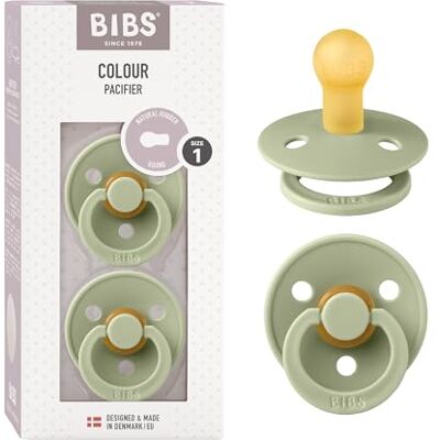 Bibs Colour fopspeen, 2 stuks. BPA-vrij, ronde speen. Natuurlijk latex, Maat 1 (0-6 maanden), Sage/Sage Bibs Colour fopspeen, 2 stuks. BPA-vrij, ronde speen. Natuurlijk latex, Maat 1 (0-6 maanden), Sage/Sage