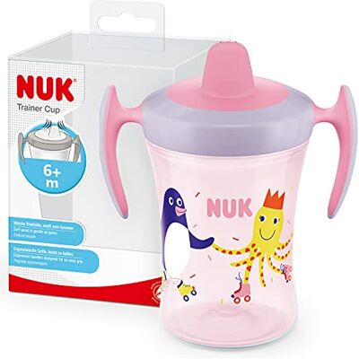 NUK trainingsbeker, leerbeker, zachte punt, anti-lek, 6 maanden, BPA-vrij, 230 ml, pinguïn (roze) NUK trainingsbeker, leerbeker, zachte punt, anti-lek, 6 maanden, BPA-vrij, 230 ml, pinguïn (roze)