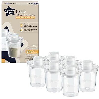 Tommee Tippee Melkpoederdoseerder, 6 stuks bereidingsdoseerders, bevat tot 8 melkmetingen, praktisch voor reizen en ruimtebesparend Tommee Tippee Melkpoederdoseerder, 6 stuks bereidingsdoseerders, bevat tot 8 melkmetingen, praktisch voor reizen en ruimtebesparend