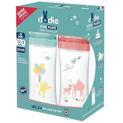 Dodie anti-koliek Sensation+ 2 flesjes (2 x 330 ml) – platte fopspeen, debiet 3, BPA-vrij – + 6 maanden – circusgeel Dodie anti-koliek Sensation+ 2 flesjes (2 x 330 ml) – platte fopspeen, debiet 3, BPA-vrij – + 6 maanden – circusgeel