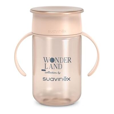 Suavinex , Leren beker voor baby's, met lekvrije schijf, Magic Cup 360° lekvrije rand, afneembare handgrepen, hygiënisch deksel, vaatwasmachinebestendig, 340 ml, +12 maanden, Wonderland, roze Suavinex , Leren beker voor baby's, met lekvrije schijf, Magic Cup 360° lekvrije rand, afneembare handgrepen, hygiënisch deksel, vaatwasmachinebestendig, 340 ml, +12 maanden, Wonderland, roze
