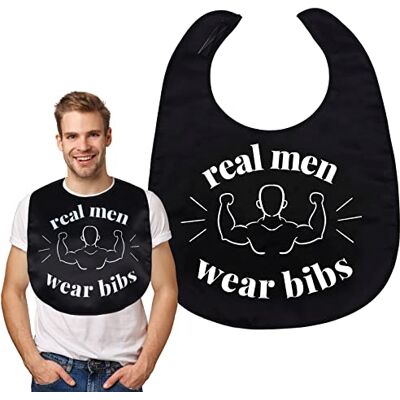 Maziky Grappige slabbetjes voor volwassenen om te eten, mannen, vrouwen, ouderen, wasbare slabbetjes voor volwassenen en ouderen (zwart) Maziky Grappige slabbetjes voor volwassenen om te eten, mannen, vrouwen, ouderen, wasbare slabbetjes voor volwassenen en ouderen (zwart)