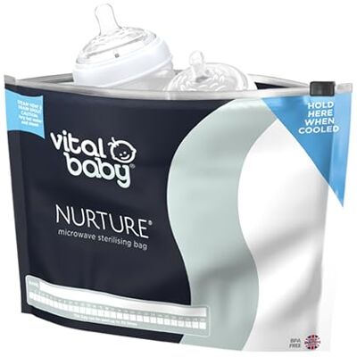 Vital Baby NURTURE Magnetron Sterilising Bags Herbruikbare Sterilisatie Zakken Lichtgewicht & Compact Ruimte Saving Geen Chemicals Sterilise Babyflessen, Teats, Soothers & Accessoires 150 Toepassingen 5 stuks Vital Baby NURTURE Magnetron Sterilising Bags Herbruikbare Sterilisatie Zakken Lichtgewicht & Compact Ruimte Saving Geen Chemicals Sterilise Babyflessen, Teats, Soothers & Accessoires 150 Toepassingen 5 stuks