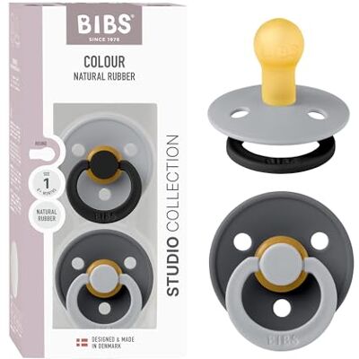 Bibs Colour Studio fopspeen set van 2 fopspenen, BPA-vrij, ronde speen, natuurlijk rubberlatex, gemaakt in Denemarken, maat 1 (0-6 maanden) Cloud/Iron Bibs Colour Studio fopspeen set van 2 fopspenen, BPA-vrij, ronde speen, natuurlijk rubberlatex, gemaakt in Denemarken, maat 1 (0-6 maanden) Cloud/Iron