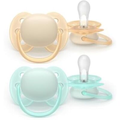 AVENT Ultra Soft Ultrazachte siliconen fopspeen (0 maanden) voor de gevoelige huid 2 stuks AVENT Ultra Soft Ultrazachte siliconen fopspeen (0 maanden) voor de gevoelige huid 2 stuks