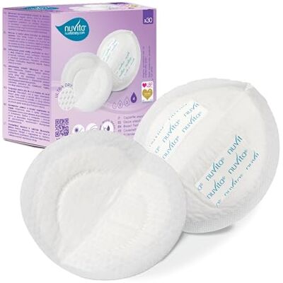 Nuvita 1202 borstvoedingskussens, dag en nacht, 30 stuks, extra absorberend, zacht en comfortabel, per stuk verpakt, Italiaans merk Nuvita 1202 borstvoedingskussens, dag en nacht, 30 stuks, extra absorberend, zacht en comfortabel, per stuk verpakt, Italiaans merk