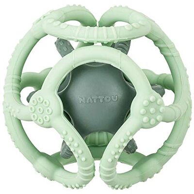 Nattou Set van 2 siliconen ballen, om te grijpen en te kauwen, BPA-vrij, Ø 10 cm + 7 cm, siliconen, mintgroen/appelgroen Nattou Set van 2 siliconen ballen, om te grijpen en te kauwen, BPA-vrij, Ø 10 cm + 7 cm, siliconen, mintgroen/appelgroen
