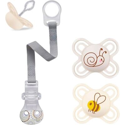 MAM Perfect Start Set van 2 mini-fopspeen van 0-2 maanden, speciaal voor pasgeborenen, geschikt voor borstvoeding, tandvriendelijk, extra licht, met fopspeendoos, vanaf ca MAM Perfect Start Set van 2 mini-fopspeen van 0-2 maanden, speciaal voor pasgeborenen, geschikt voor borstvoeding, tandvriendelijk, extra licht, met fopspeendoos, vanaf ca