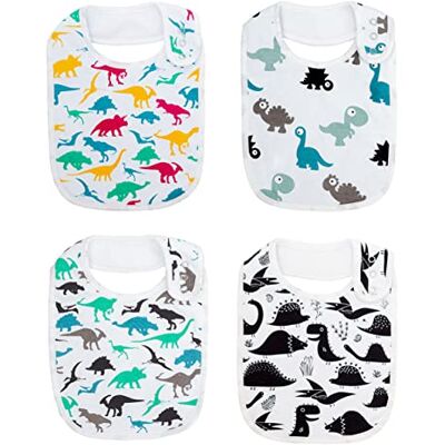 Maiwamita 4 stuks grote waterdichte slabbetjes voor baby's Voor kwijlen en bijten, Muiti L Maiwamita 4 stuks grote waterdichte slabbetjes voor baby's Voor kwijlen en bijten, Muiti L