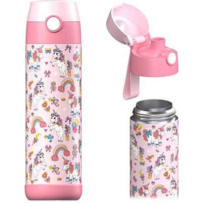 Jarlson MALI Kinderwaterfles, roestvrij staal, BPA-vrij, lekvrij, met drinkdeksel voor school, kleuterschool, 350 ml (eenhoorn, 500 ml) Jarlson MALI Kinderwaterfles, roestvrij staal, BPA-vrij, lekvrij, met drinkdeksel voor school, kleuterschool, 350 ml (eenhoorn, 500 ml)