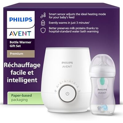 AVENT Philips set snelle flessenwarmer en flessenwarmer natuurlijke reactie, intelligente temperatuurregeling, gelijkmatige warmte, automatische uitschakeling, zacht ontdooien, model SCF358/10 AVENT Philips set snelle flessenwarmer en flessenwarmer natuurlijke reactie, intelligente temperatuurregeling, gelijkmatige warmte, automatische uitschakeling, zacht ontdooien, model SCF358/10