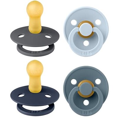 Bibs Colour fopspeen, set van 4, kersenvorm, BPA-vrij, natuurlijk rubber/latex, gemaakt in Denemarken, 6-18 maanden, mix van diepe ruimte Bibs Colour fopspeen, set van 4, kersenvorm, BPA-vrij, natuurlijk rubber/latex, gemaakt in Denemarken, 6-18 maanden, mix van diepe ruimte
