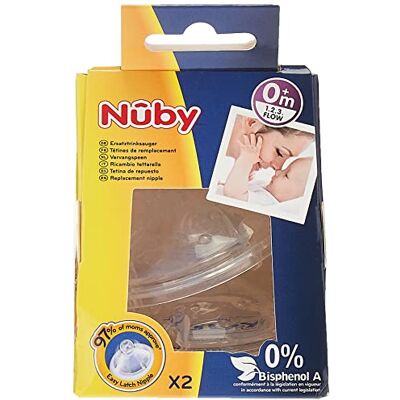 Nuby Replacement Nipple 1-2-3 Flow, 2 Stuk, 2 Units Nuby Replacement Nipple 1-2-3 Flow, 2 Stuk, 2 Units