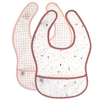 Lässig Bib Garden Explorer Schnecke Slabbetje Set 2 stuks met waterafstotende valbescherming/EVA Lässig Bib Garden Explorer Schnecke Slabbetje Set 2 stuks met waterafstotende valbescherming/EVA