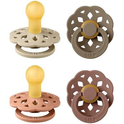 Bibs Boheme Kersenronde fopspeen, BPA-vrij, natuurlijk rubberlatex, gemaakt in Denemarken, 0 tot 6 maanden, 4 stuks, bruin/beige (peach mix) Bibs Boheme Kersenronde fopspeen, BPA-vrij, natuurlijk rubberlatex, gemaakt in Denemarken, 0 tot 6 maanden, 4 stuks, bruin/beige (peach mix)
