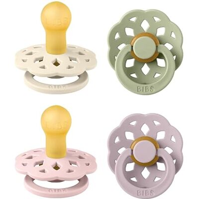 Bibs Boheme Kersenronde fopspenen, BPA-vrij, natuurlijk rubberlatex, gemaakt in Denemarken, van 0 tot 6 maanden, set van 4, paars/beige (mix violet) Bibs Boheme Kersenronde fopspenen, BPA-vrij, natuurlijk rubberlatex, gemaakt in Denemarken, van 0 tot 6 maanden, set van 4, paars/beige (mix violet)