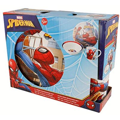 Stor Keramische maaltijdset (bord, kom, beker) in 3-delige geschenkdoos SPIDERMAN STREETS Stor Keramische maaltijdset (bord, kom, beker) in 3-delige geschenkdoos SPIDERMAN STREETS