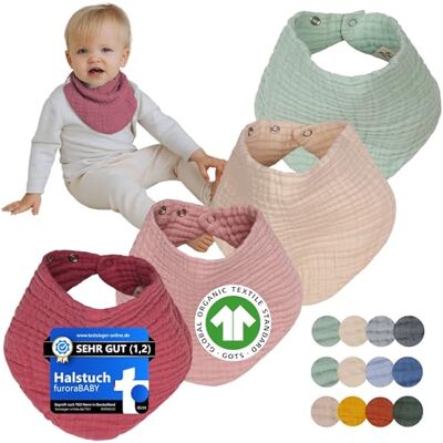 Flora Furora Slabbetjes voor baby's geboorte (zeer zacht) biologisch katoen GOTS + Oeko-Tex: absorberend en ademend handdoek voor baby's geboorte, accessoires, bio-bandana-slabbetje: meisje en jongen Taille unique Flora Furora Slabbetjes voor baby's geboorte (zeer zacht) biologisch katoen GOTS + Oeko-Tex: absorberend en ademend handdoek voor baby's geboorte, accessoires, bio-bandana-slabbetje: meisje en jongen Taille unique
