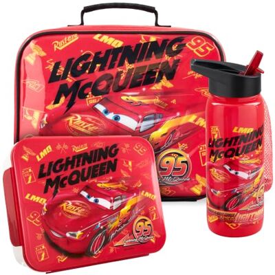 Get Trend Disney Cars Flash McQueen Lunchtas, bento box en Set van 3 geïsoleerde lunchtassen, lichte snackbox, 650,6 ml, BPA-vrij, met rietje, schoolgeschenken Get Trend Disney Cars Flash McQueen Lunchtas, bento box en Set van 3 geïsoleerde lunchtassen, lichte snackbox, 650,6 ml, BPA-vrij, met rietje, schoolgeschenken