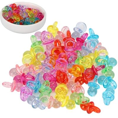 BIKING Acryl speen, 100 stuks acryl verjaardagsfeestdecoratie baby doop kalmerend mini speelgoed kleur (transparante kleur mixing) BIKING Acryl speen, 100 stuks acryl verjaardagsfeestdecoratie baby doop kalmerend mini speelgoed kleur (transparante kleur mixing)