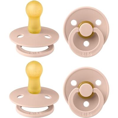 Bibs Colour Set van 4 kersenronde spenen, natuurrubber / latex, BPA-vrij, gemaakt in Denemarken Maat 2 (6-18 maanden), Blush Bibs Colour Set van 4 kersenronde spenen, natuurrubber / latex, BPA-vrij, gemaakt in Denemarken Maat 2 (6-18 maanden), Blush