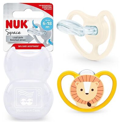 NUK Space fopspeen 6-18 maanden fopspeen met extra grote ventilatieopeningen BPA-vrije siliconen 2 stuks koala/tijger of uil/panda (passend design) NUK Space fopspeen 6-18 maanden fopspeen met extra grote ventilatieopeningen BPA-vrije siliconen 2 stuks koala/tijger of uil/panda (passend design)