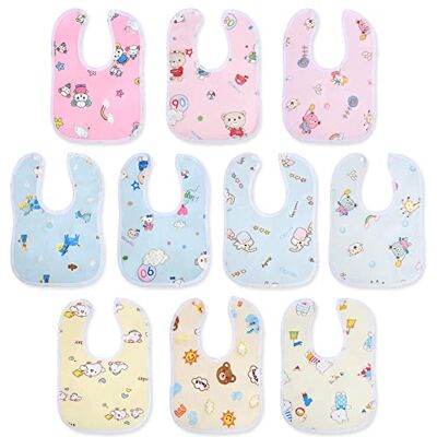 Vicloon 100% Katoen babyslabbetjes, 10 stuks waterdichte slabbetjes, uniseks gedrukt grappig voor baby‘s van 0 maanden tot 3 jaar 0-3 mois (Lot de 10) Vicloon 100% Katoen babyslabbetjes, 10 stuks waterdichte slabbetjes, uniseks gedrukt grappig voor baby‘s van 0 maanden tot 3 jaar 0-3 mois (Lot de 10)