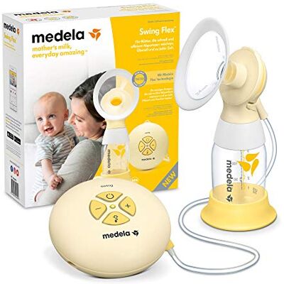 Medela Unieke elektrische melktrekker Swing Flex Compact design, met PersonalFit Flex trechters en 2-fasen-extractietechnologie Medela Unieke elektrische melktrekker Swing Flex Compact design, met PersonalFit Flex trechters en 2-fasen-extractietechnologie