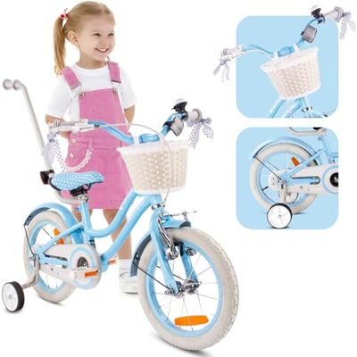 Sun Hart Bike Fiets voor een meisje 12 14 16 Inches, Kinderfiets 2-6 jaar, met duwstang, mand, bel duwstang, mand, bel, kinderfiets, leerhulp, ontwikkelt balans en coördinatie Sun Hart Bike Fiets voor een meisje 12 14 16 Inches, Kinderfiets 2-6 jaar, met duwstang, mand, bel duwstang, mand, bel, kinderfiets, leerhulp, ontwikkelt balans en coördinatie