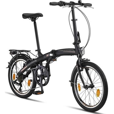 Licorne Bike Phoenix Vouwfiets 2D, 20 inch aluminium vouwfiets met schijfrem en V-rem voor dames en heren, 7 versnellingen Licorne Bike Phoenix Vouwfiets 2D, 20 inch aluminium vouwfiets met schijfrem en V-rem voor dames en heren, 7 versnellingen