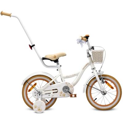 Sun FLOWER Bike Kinderfiets voor meisjes, 12, 14 of 16 inch Voor kinderen van 2 tot 6 jaar, duwstang, mand en bel Sun FLOWER Bike Kinderfiets voor meisjes, 12, 14 of 16 inch Voor kinderen van 2 tot 6 jaar, duwstang, mand en bel