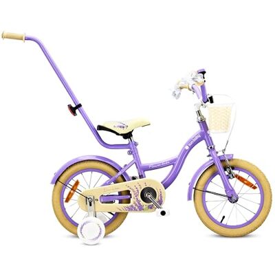 Sun FLOWER Bike Kinderfiets voor meisjes, 12, 14 of 16 inch Voor kinderen van 2 tot 6 jaar, duwstang, mand en bel Sun FLOWER Bike Kinderfiets voor meisjes, 12, 14 of 16 inch Voor kinderen van 2 tot 6 jaar, duwstang, mand en bel