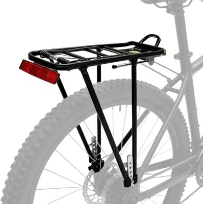 PORFOYO Bagagedrager voor mountainbike, bagagedrager, verstelbare fiets van aluminium met reflector, maximale belasting 20 K, ideaal voor stadsfietsen en mountainbikes van 26 tot 29 inch (zwart) PORFOYO Bagagedrager voor mountainbike, bagagedrager, verstelbare fiets van aluminium met reflector, maximale belasting 20 K, ideaal voor stadsfietsen en mountainbikes van 26 tot 29 inch (zwart)