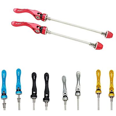 PLATT Mountainbike wielnaafpennen met snelsluiting voor voor- en achteras voor racefiets, mountainbike, BMX (rood, 1 paar) PLATT Mountainbike wielnaafpennen met snelsluiting voor voor- en achteras voor racefiets, mountainbike, BMX (rood, 1 paar)