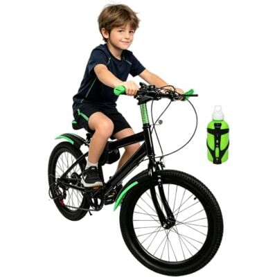 Jerool Mountainbike, 20 inch, kinderfiets, stadsfiets met 7 versnellingen, met bescherming, vering en draagvermogen tot 85 kg Jerool Mountainbike, 20 inch, kinderfiets, stadsfiets met 7 versnellingen, met bescherming, vering en draagvermogen tot 85 kg