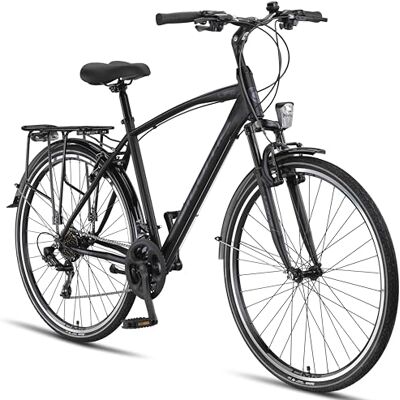 Licorne Bike 71 cm (71 cm) trekkingfiets voor jongeren, dames en heren, 21 versnellingen Life M-V-ATB, heren, zwart/grijs, 28 inch Licorne Bike 71 cm (71 cm) trekkingfiets voor jongeren, dames en heren, 21 versnellingen Life M-V-ATB, heren, zwart/grijs, 28 inch