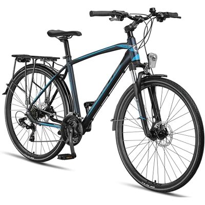 Licorne Bike Licorne Trekkingfiets, mountainbike, 28 inch, aluminium schijfrem, 21 versnellingen, voor jongens, meisjes, dames en heren Licorne Bike Licorne Trekkingfiets, mountainbike, 28 inch, aluminium schijfrem, 21 versnellingen, voor jongens, meisjes, dames en heren