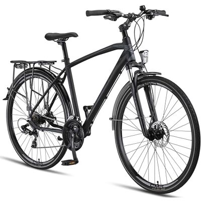 Licorne Bike Licorne Trekkingfiets, mountainbike, 28 inch, aluminium schijfrem, 21 versnellingen, voor jongens, meisjes, dames en heren Licorne Bike Licorne Trekkingfiets, mountainbike, 28 inch, aluminium schijfrem, 21 versnellingen, voor jongens, meisjes, dames en heren